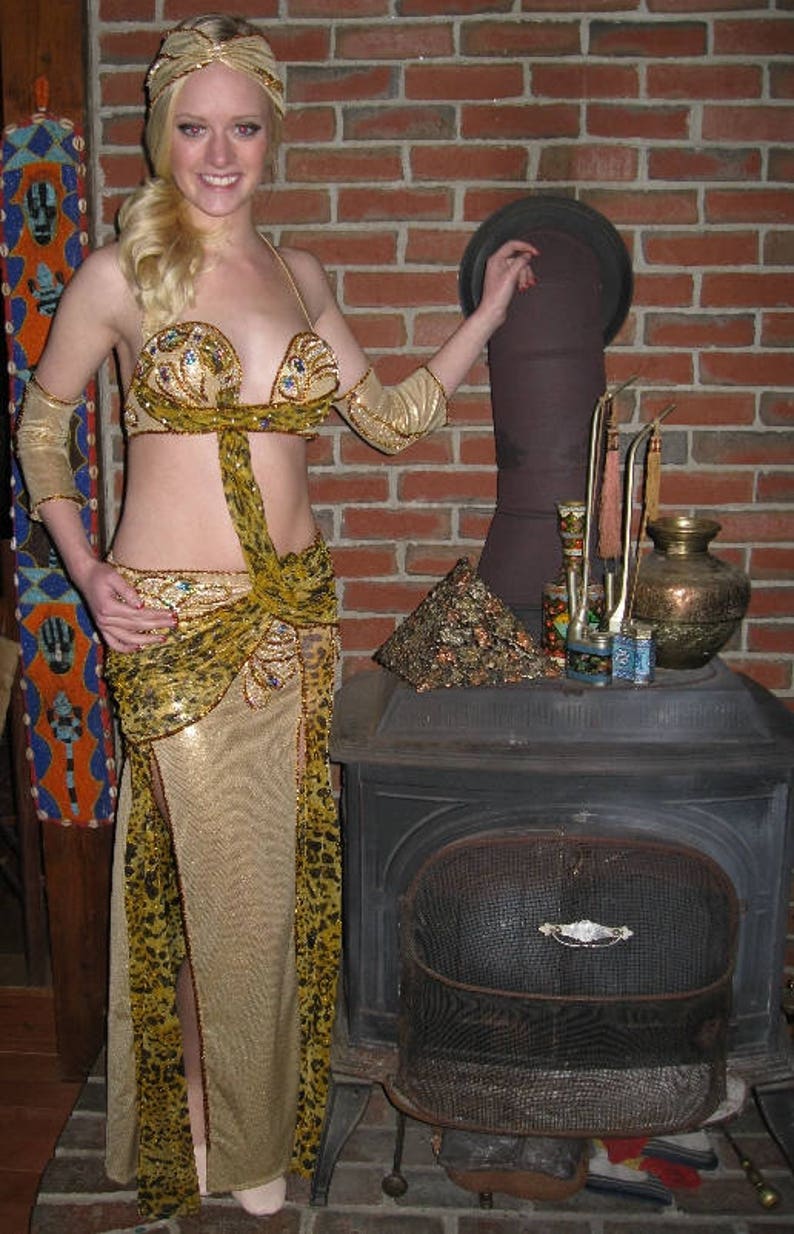 Gold And CHEETAH Cabaret Professional HANDMADE Belly DANCE Etsy