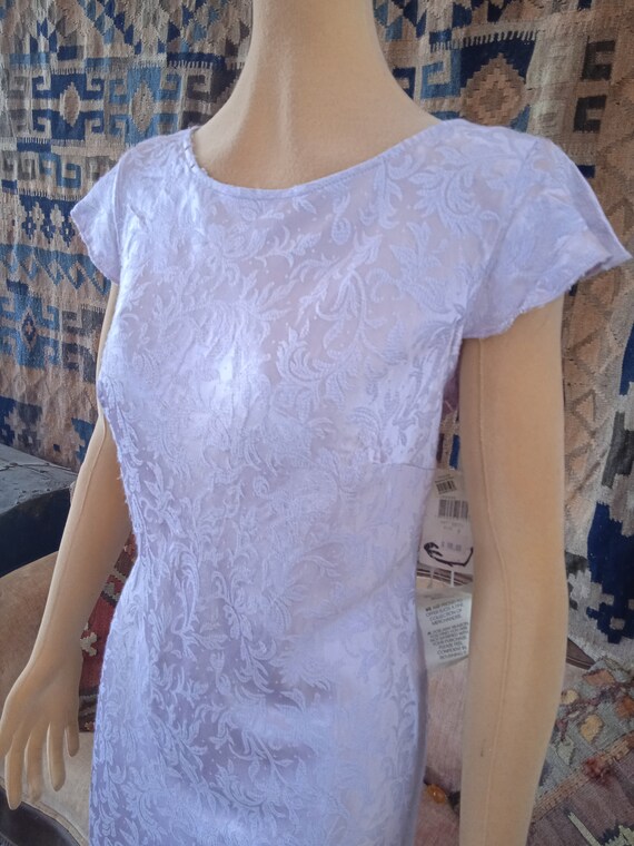 Original 90's~Nwt~Lilac~SATIN~Embossed~DAMASK~Plu… - image 5