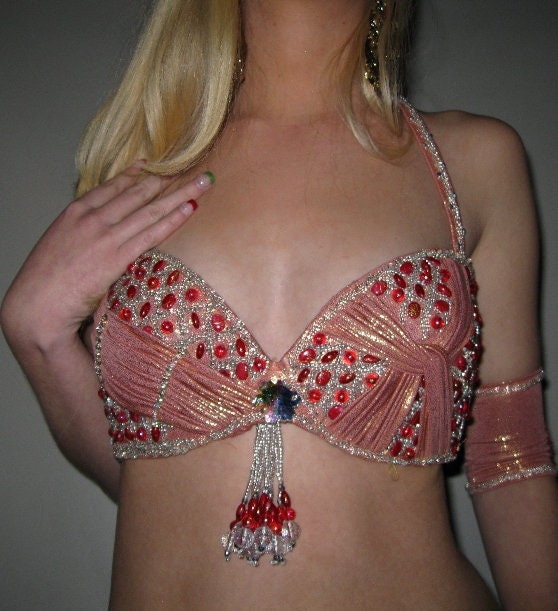 Vintage Burlesque Costume Set Belly Dance Bra and Belt Heavily Beaded With  Mirrored Gems Incredible Vintage Costume Silve Pendants -  Canada