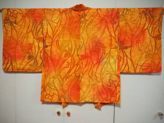 Vintage~Japanese~PURE~Silk~kimono~HAORI~Hitokoshi… - image 6