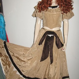 Vintage Minty Quality Reproduction Renn Larp VICTORIAN Taffeta VELVET Accents Gown Boned SCA S M Cottagecore Shimmery Gone With The Wind