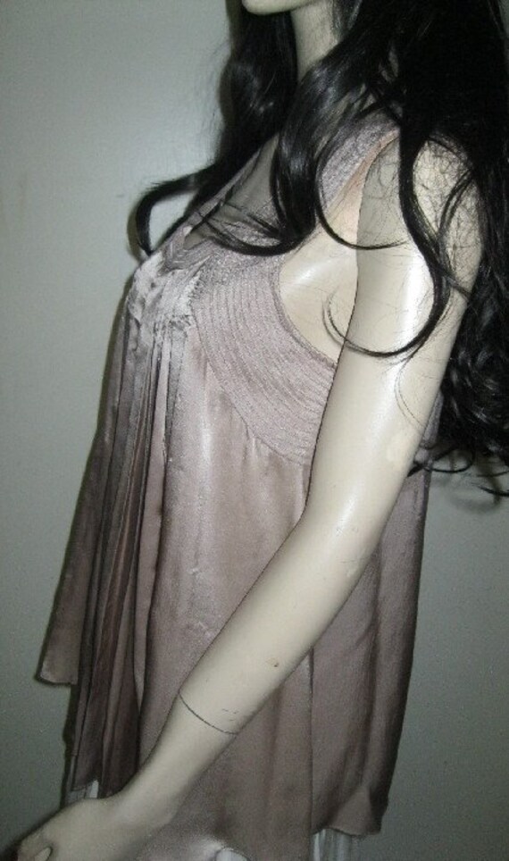 Andersen & lauth Ruched~DUSTY Rose~Nude~Pure SILK… - image 4