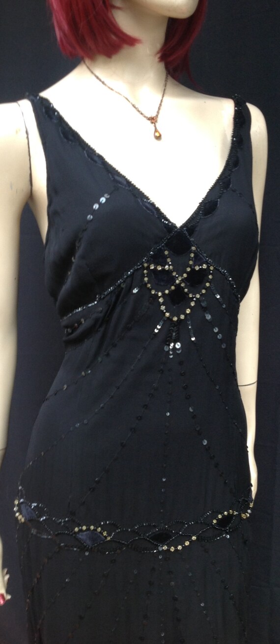 42" Bust NWT~SILK~FLAPPER~Beaded Dress~1920's~Siz… - image 5