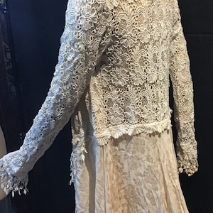 DUSTER Lace SILK TRAIN Fairy Top Flared Sleeves Cape Bolero Cottagecore Tail Medieval Sca Belinda Renaissance Diaphanous Stevie Knicks