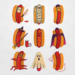 Halloween_ Halloweiners Summerween Hot Dog Summer PNG Digital Download