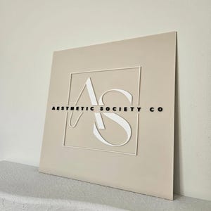 Custom Rectangular 3D Raised Lettering Acrylic Sign| Round Acrylic Logo Sign | Custom Office Wall Sign | Office Door Sign | Custom Logo Sign