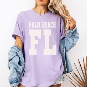 Custom City and State T-shirt, Custom City Gift, Personalized Comfort Colors Place Name Shirt, Custom Design State Tee, Palm Beach FL shirt