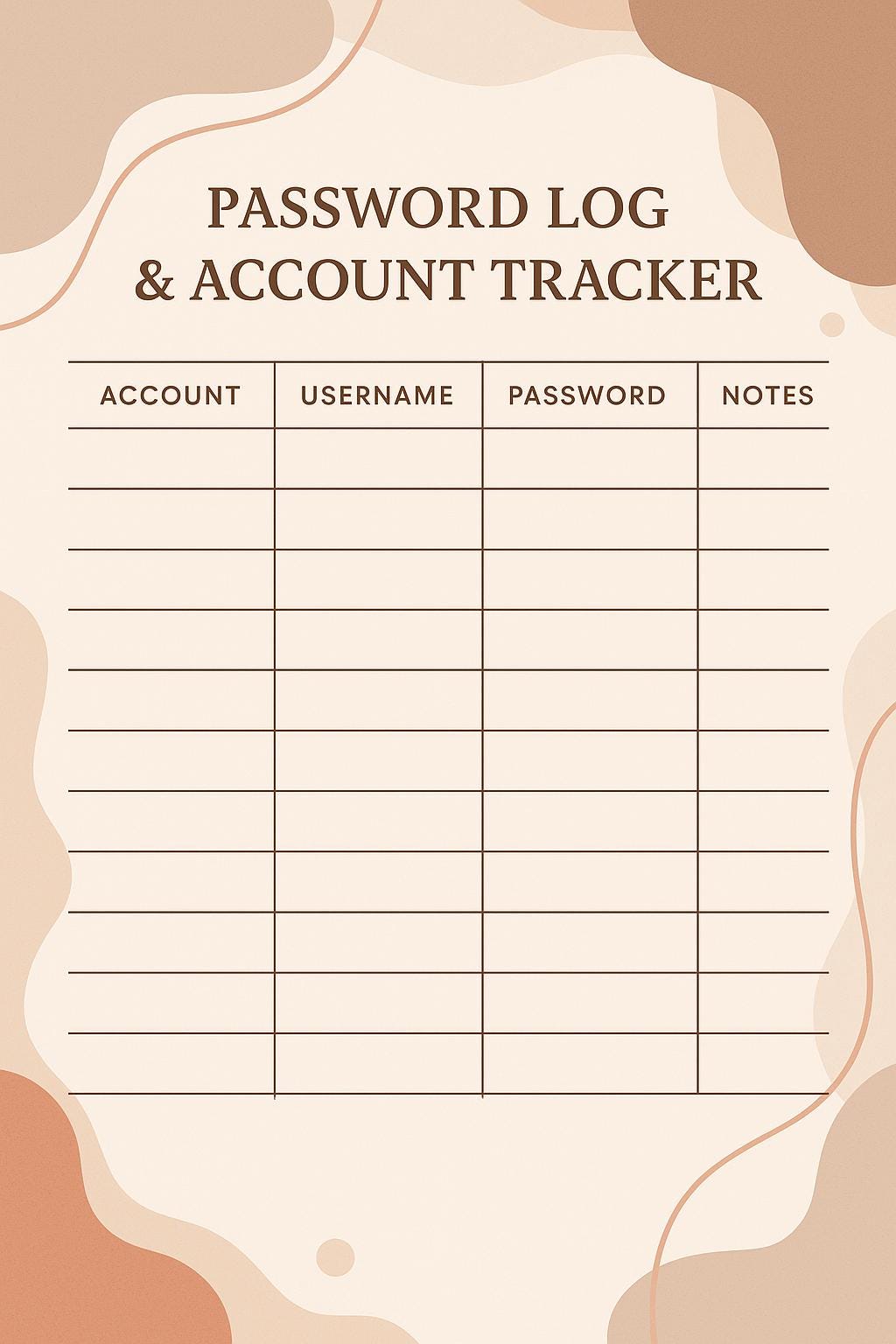 Password Log & Account Tracker | A4 Printable Password Keeper | Login ...
