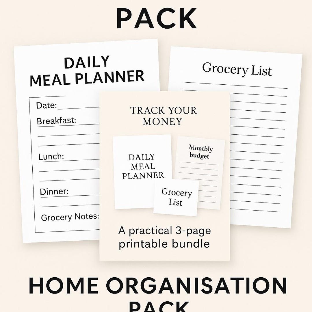 Home Organisation Pack – A4 Printable Bundle | Meal Planner, Budget ...
