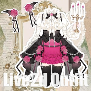 Tenue gothique rose | Actif de tenue Live2d |