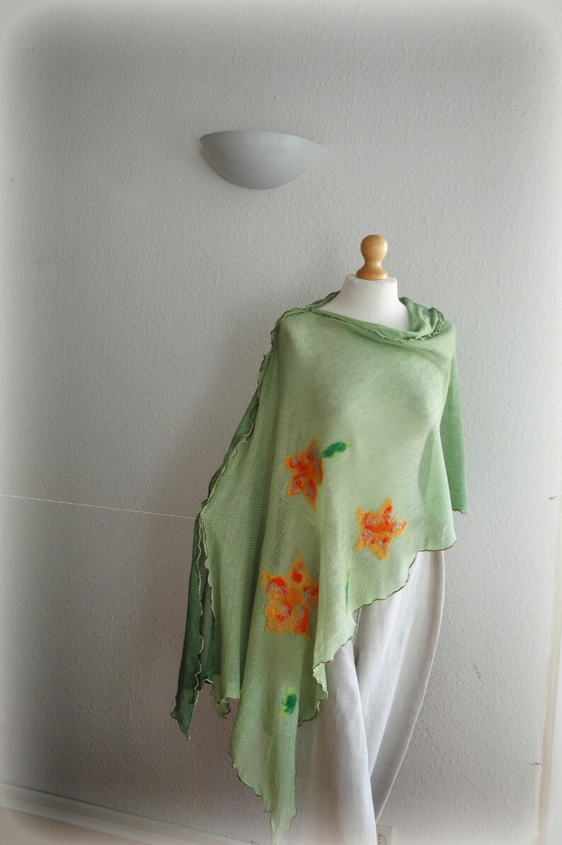 Pullover Sweater Green LINEN Poncho Women/'s Cape,Bohemian Poncho Knitted Poncho Women Poncho Women/'s Green Poncho,Wrap Sweater