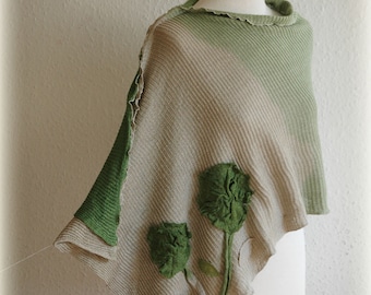 Poncho LINEN Women's, Green Natural Wrap Sweater , Women Poncho, Women's Cape,Bohemian Sweater, Knitted Sweater ,Pullover Sweater