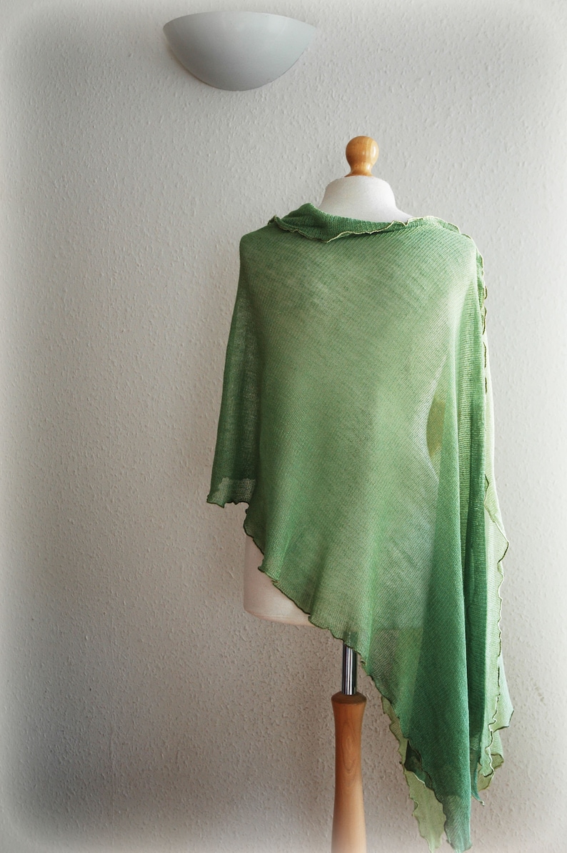 Pullover Sweater Green LINEN Poncho Women/'s Cape,Bohemian Poncho Knitted Poncho Women Poncho Women/'s Green Poncho,Wrap Sweater