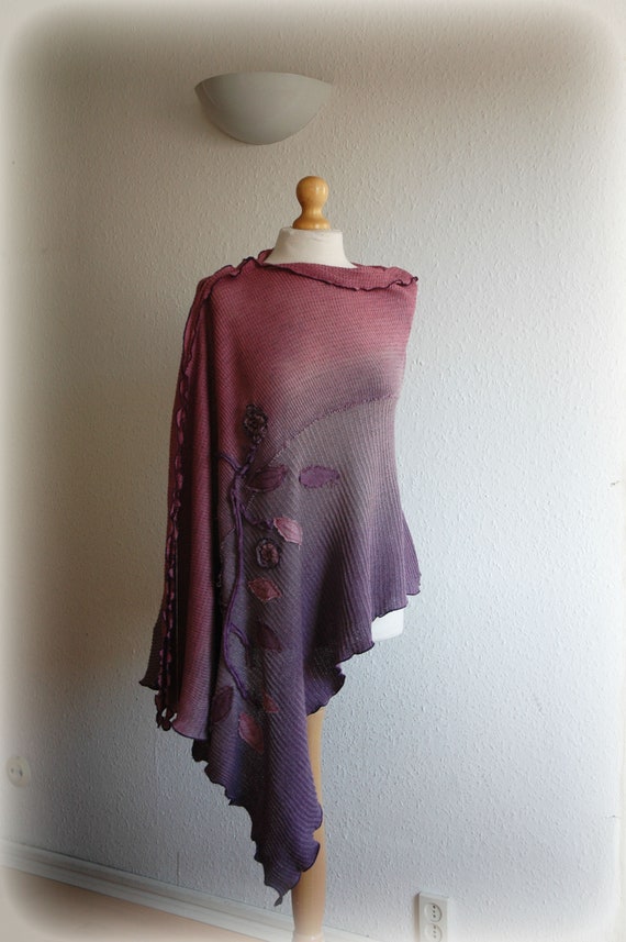 Purple poncho sweater discount