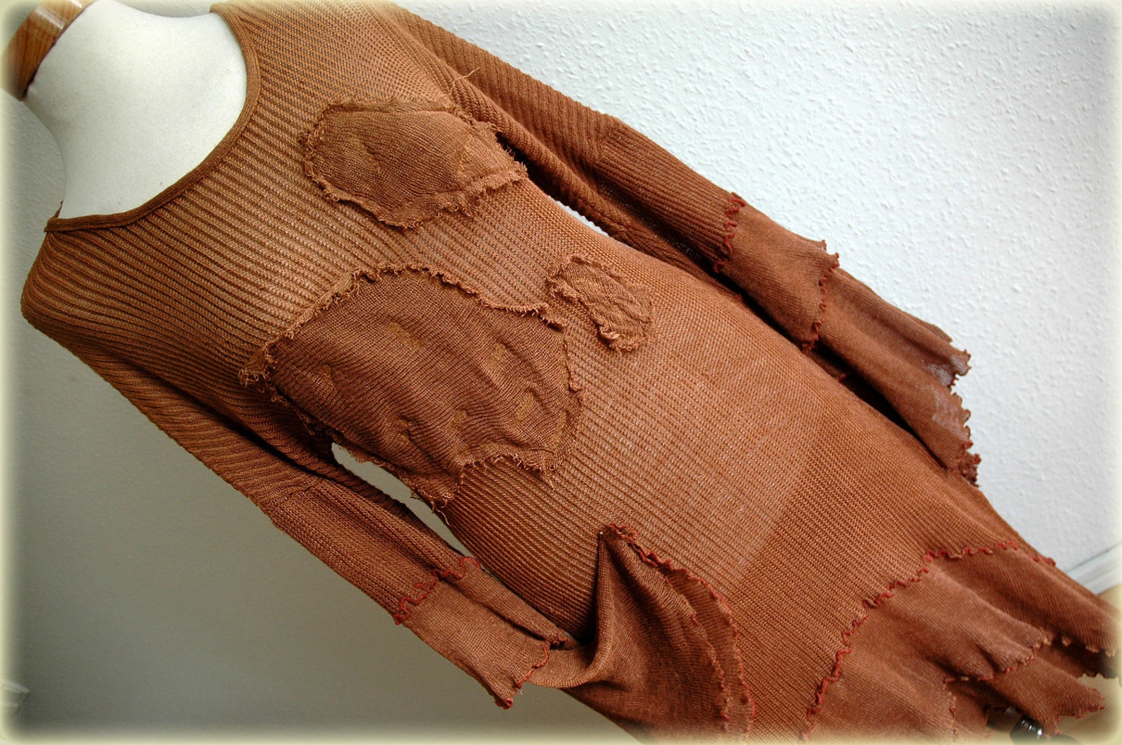 Brown Floral Asymmetric Tunic Co-ord