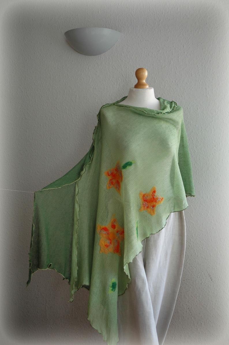 Pullover Sweater Green LINEN Poncho Women/'s Cape,Bohemian Poncho Knitted Poncho Women Poncho Women/'s Green Poncho,Wrap Sweater