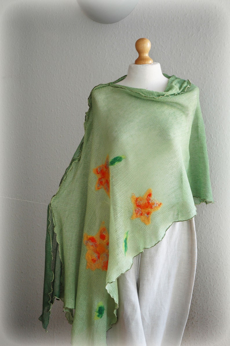 Pullover Sweater Green LINEN Poncho Women/'s Cape,Bohemian Poncho Knitted Poncho Women Poncho Women/'s Green Poncho,Wrap Sweater