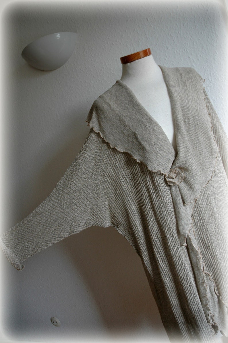Oversized Cardigan Lagenlook Clothing,Plus Size Sweater,Bohamian Sweater Bohemian Clothing Natural Cardigan LINEN Wrap Sweater
