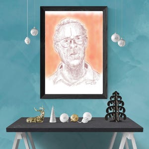 Saggezza dell'anziano – Ritratto di Line Art con toni caldi