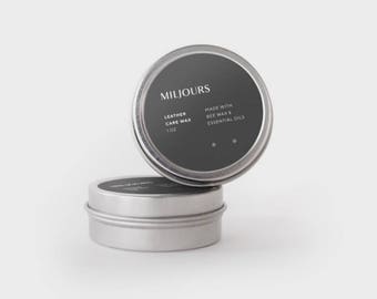 LEATHER WAX : Handmade Leather Conditioner | Natural Leather Balm| Leather Wax | Leather Care | Leather Supply | Leather Tools - 1 oz
