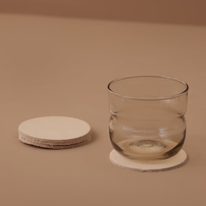 LEATHER COASTERS : Round Veg-Tan Leather Coasters | Handmade Leather Coasters | Round Coasters Set | Set of Drink Coasters | Tableware