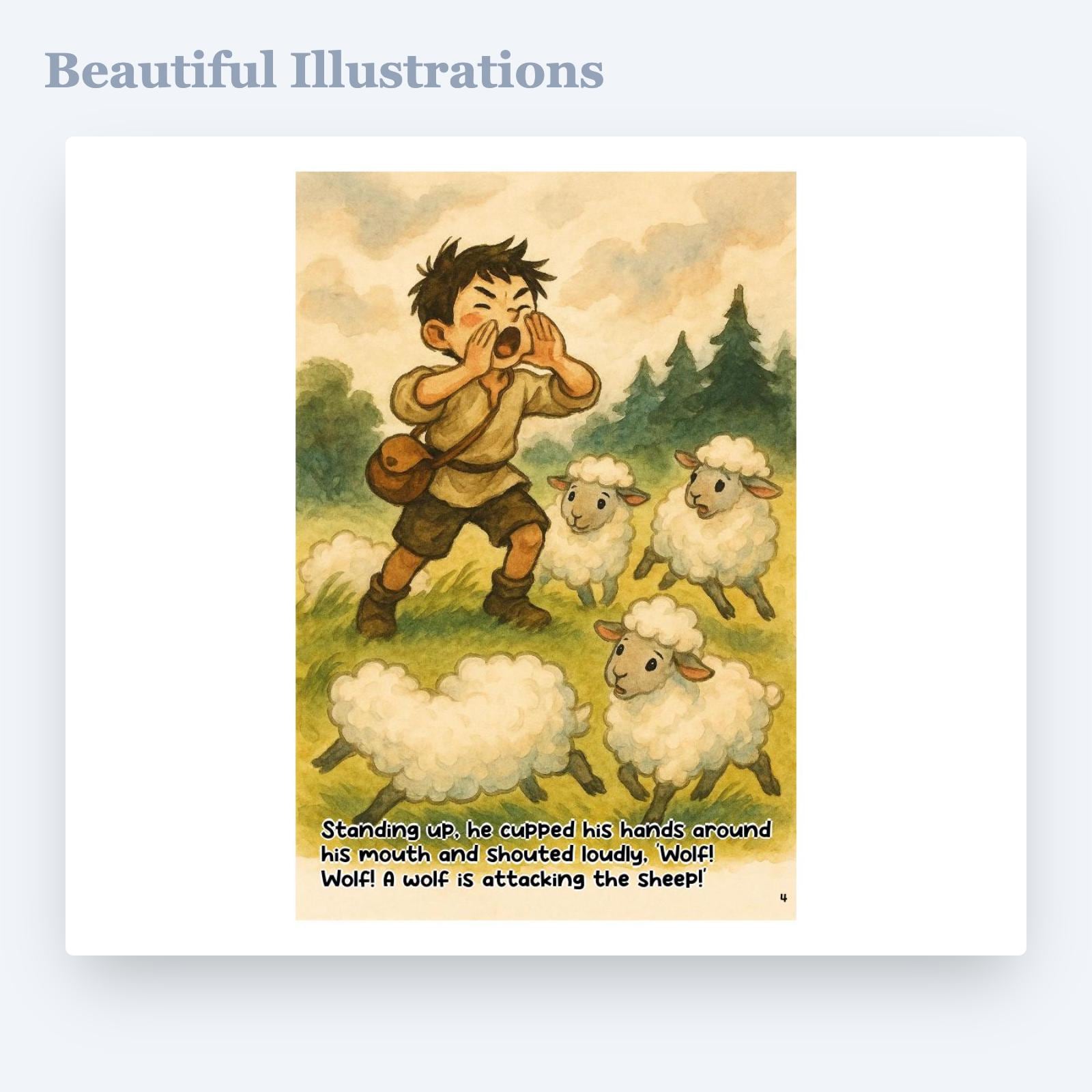 The Boy Who Cried Wolf Storybook : Kids Fairy Tale + Bonus Art (PDF ...