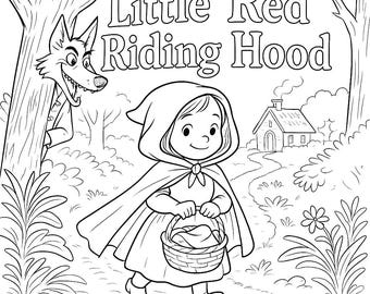 Cappuccetto Rosso - Libro da colorare in formato PDF per bambini - Download immediato