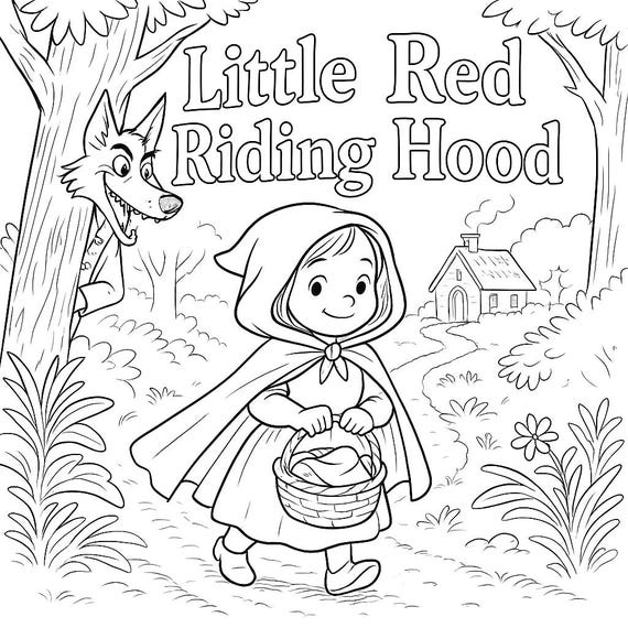 Little Red Riding Hood Colouring Sheets