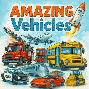 Children's Vehicles Encyclopedia: Fun Facts & Art (PDF Download)