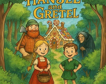 Hansel and Gretel Storybook PDF: Kids Fairy Tale with Character Art (Digital Download)