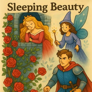 Sleeping Beauty Storybook PDF with Bonus Character Art | Kids Digital Fairy Tale Book | Instant Download