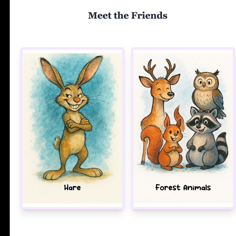 The Tortoise and the Hare - Kids Storybook With Character Art | Instant ...