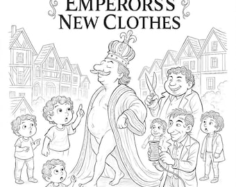 The Emperor's New Clothes Coloring Storybook PDF for Kids - Instant Download