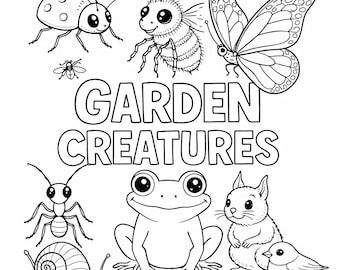 Libro para colorear de criaturas del jardín para niños: Libro de cuentos de 25 páginas (Descarga en PDF)