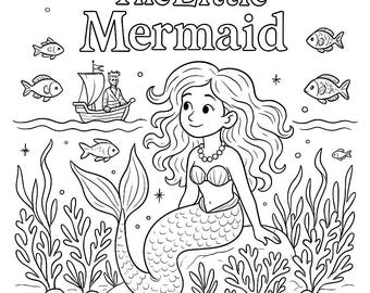 The Little Mermaid - Coloring Storybook PDF for Kids - 17 Pages - Instant Download