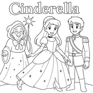 Cinderella Coloring Storybook PDF for Kids - Instant Download