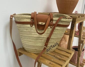 Handmade straw basket for home decor