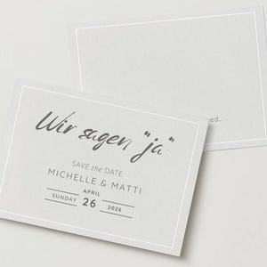 Save-the-Date Karte "wir sagen ja" – personalisierbar, inkl. Umschlag | Wedding | Hochzeit | Einladung