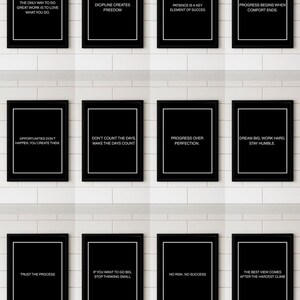 16 Motivational Quote Prints - Instant Download - Minimalist Wall Art - Printable Black & White Posters