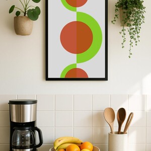Avocado Wall Art – Abstract Healthy Fruit Print – Modern Green Kitchen Decor – Digital Download Poster