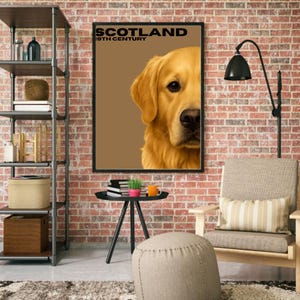 Golden Retriever Wall Art – 19th Century Scotland Dog Print – Vintage Digital Download