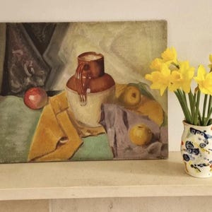 Vintage French Still Life-Oil on canvas
