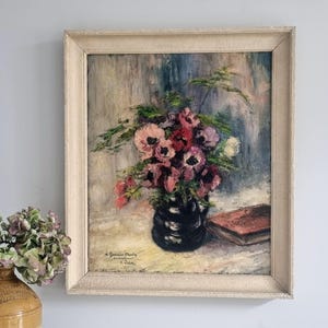 Vintage Floral Still Life - French Anemones