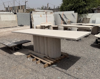 Rectangular travertine dining table, Rectangular travertine table, travertine table, Rectangular dining table, Marble dining table