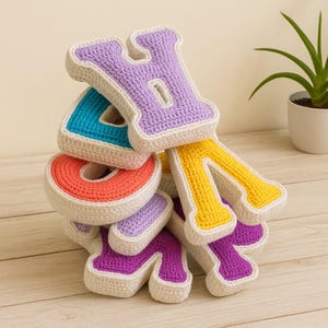 Padrão de alfabeto de crochê em PDF – Letras de Amigurumi de A a Z – Padrão de crochê fácil para iniciantes – Letras de pelúcia macias – Download instantâneo