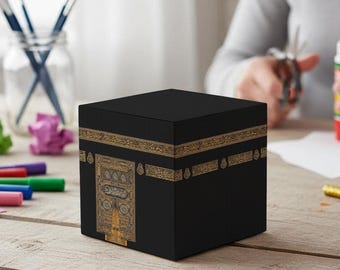 Printable 3D Kaaba Model Paper Craft | Islamic Home Decor, DIY Activity for Muslim Kids | Digital Download