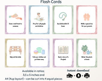 30 Good Deeds Flashcards for Kids | Islamic Educational Printable