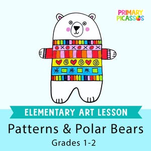 Polar Bear Art Project | Winter Activity for Kids (PDF) |Easy Art Lesson for Kids| Elementary Art Project| Homeschool Art Lesson|How to Draw