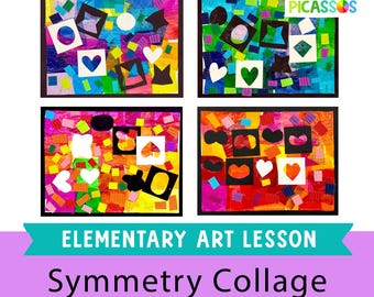 Fun & Easy Art Lesson for Kids | Elementary Art Project | Homeschool Art Lesson| Art Lesson Plan| Cutting/Shape Lesson | Symmetry Art Lesson