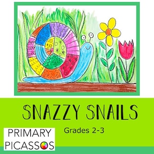 Fun & Easy Art Lesson for Kids | Elementary Art Project | Homeschool Art Lesson | Art Lesson Plan| Homeschool Resource | How to Draw a Snail